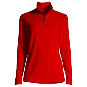 Lands'End Anyweather Fleece Quater Zip,  Rich Red in L